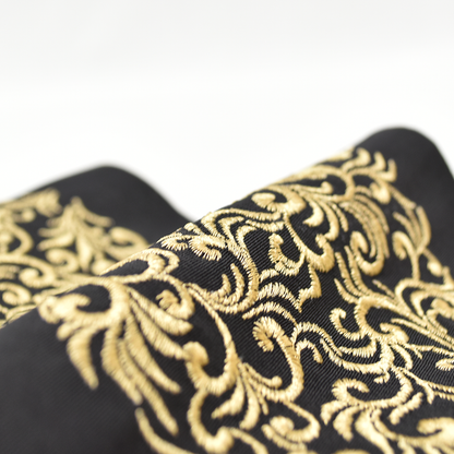 ポリエステル刺繍〈唐草〉半衿 ゴールド