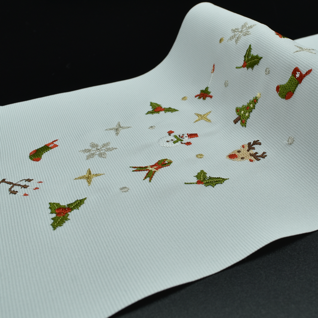 ポリエステル刺繍〈クリスマス オーナメント〉半衿