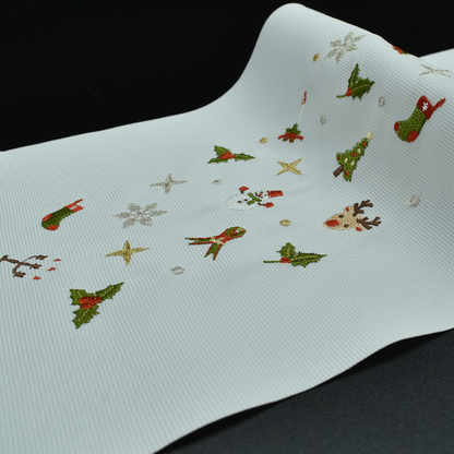 ポリエステル刺繍〈クリスマス オーナメント〉半衿
