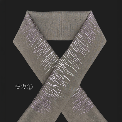 ポリエステル半衿：絽  刺繍ゆらぎ