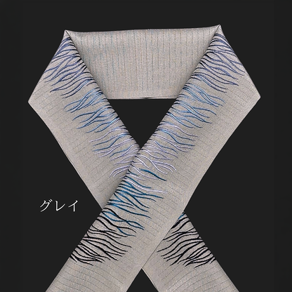 ポリエステル半衿：絽  刺繍ゆらぎ